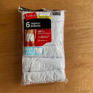 Hanes 3XL men’s NEW Tagless white‎ boxers 6 pack no gap fly comfort stretch